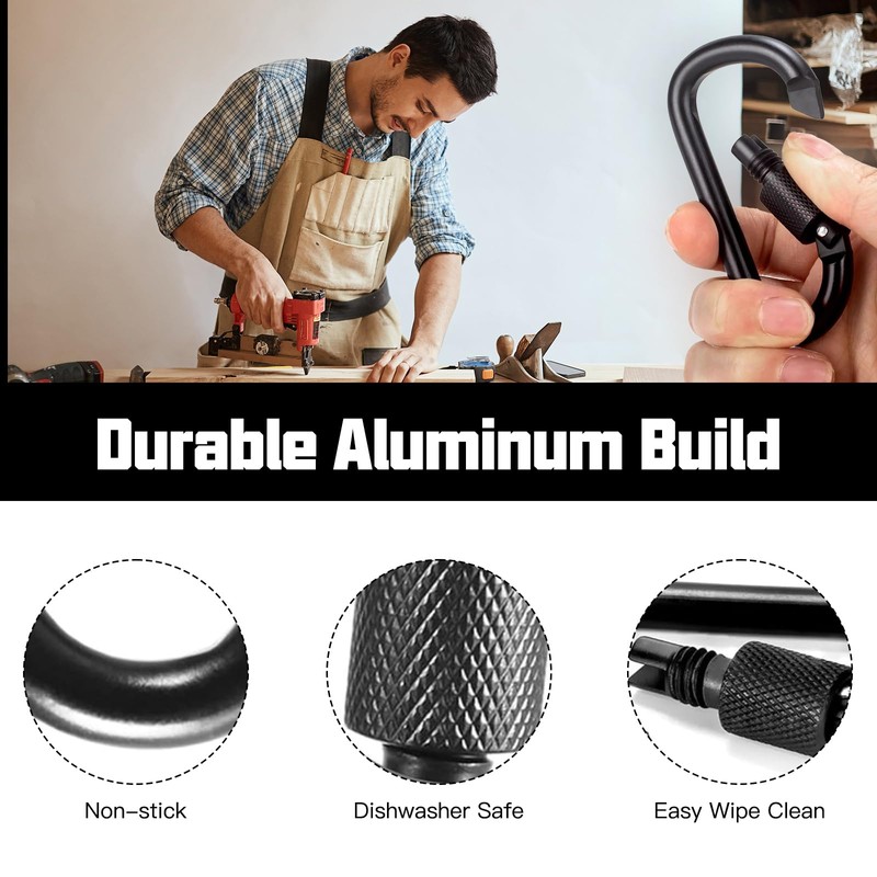 （12PCS,Black）Bit Holder Key Chain,1/4 inch Hex Shank Bit Holders,Quick Release