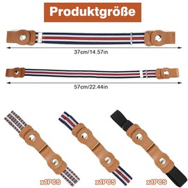 LoNinLoAn Pack of 3 Belt Without Buckle Elastic Stretch Belt Adjustable Stretch Belt Children's Belt Boy Buckless Belt Adjustable Buckle-Free Children's Belt for Jeans Dress, multi-coloured