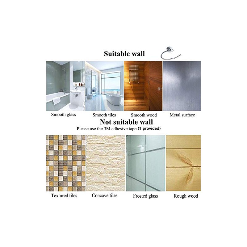 Modern Vacuum Suction Towel Holder for Bathroom - Chrome