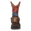 Rustic Western Star Texas Patriot Flag Cowboy Boot With Spur