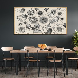 Rustic Kitchen Wall Art - Cheers Print Minimalist Vintage Farmhouse Canvas Signs - Aesthetic Decor 24x12'' Unframed