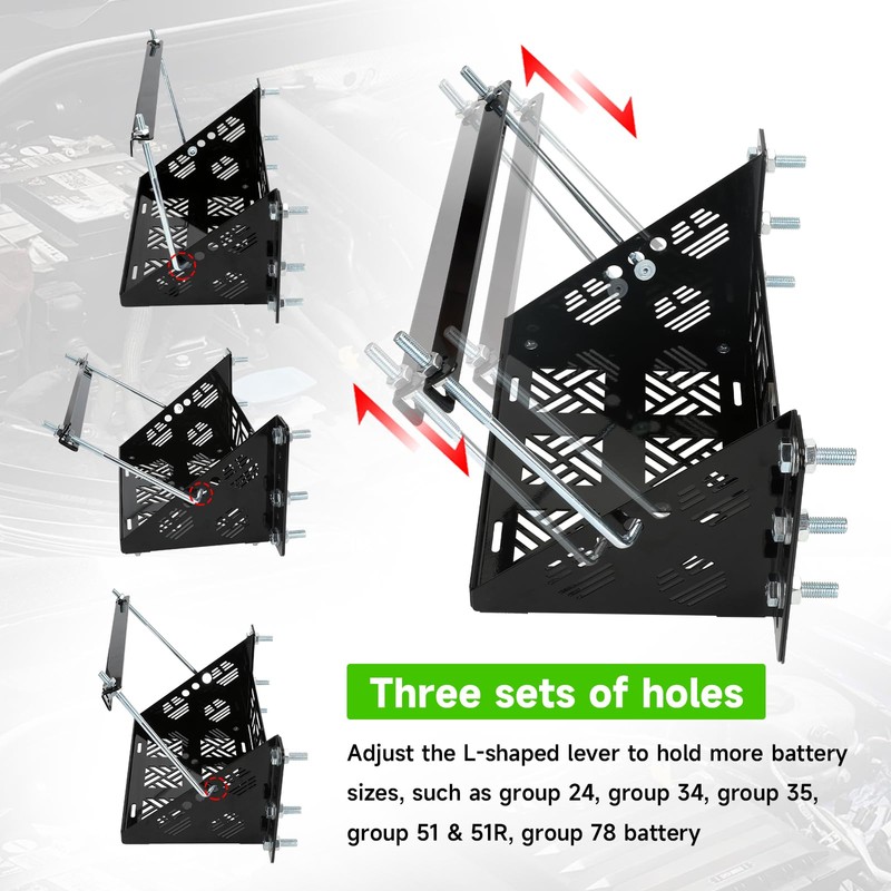XIKOBY Universal Battery Mounting Tray, Battery Holder Bracket Compatible with