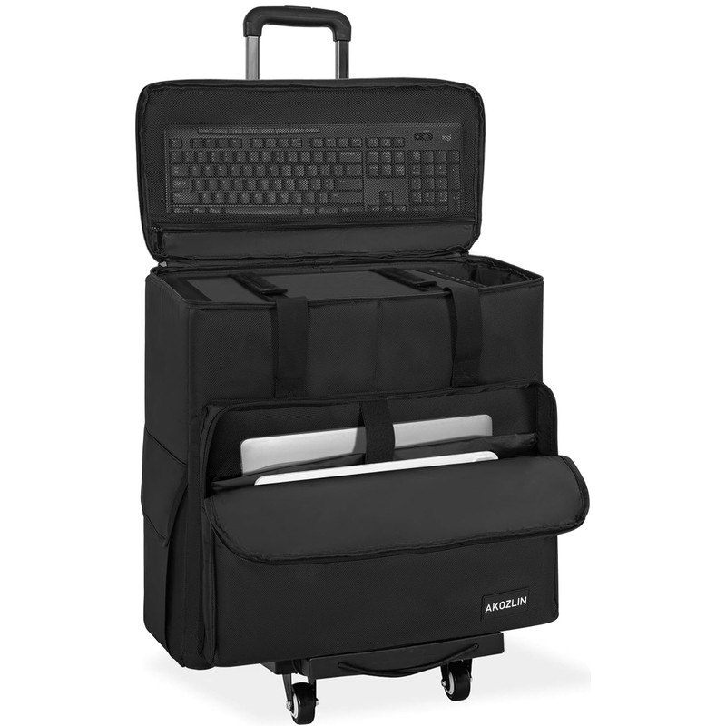 AKOZLIN Desktop Carrying Case PC Tower Travel Case with Detachable