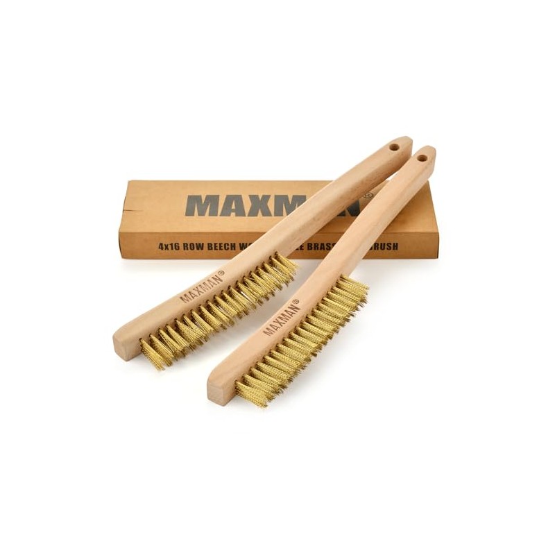 MAXMAN Brass Brush, Soft Brass Bristle, Wire Brushes for Cleaning