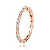 Rose Gold Plated 925 Sterling Silver CZ Simulated Diamond Stackable