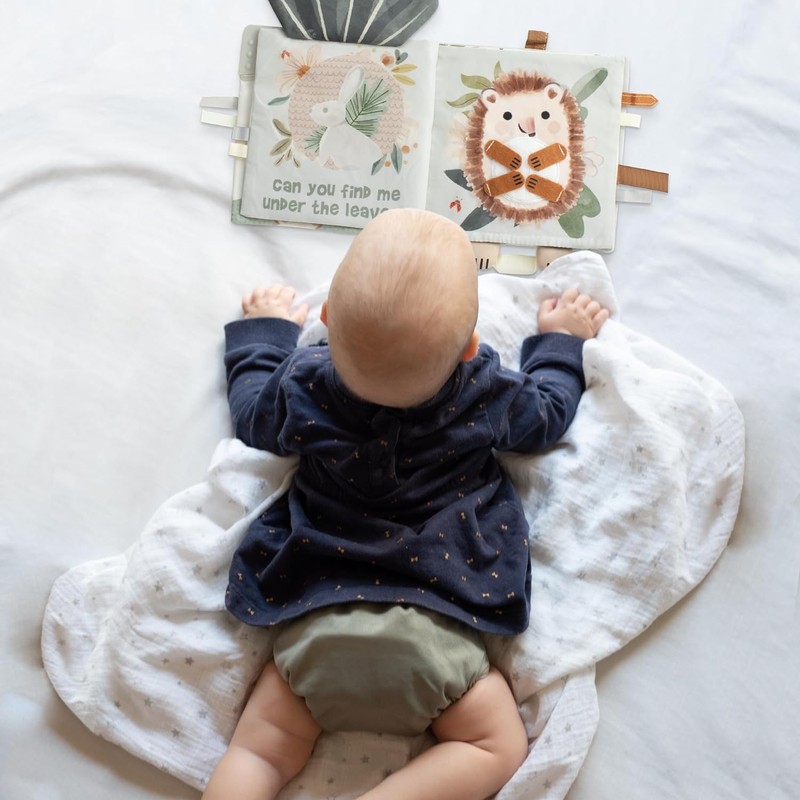 Soft Sensory Baby Cloth Book with Touch & Feel Pages,