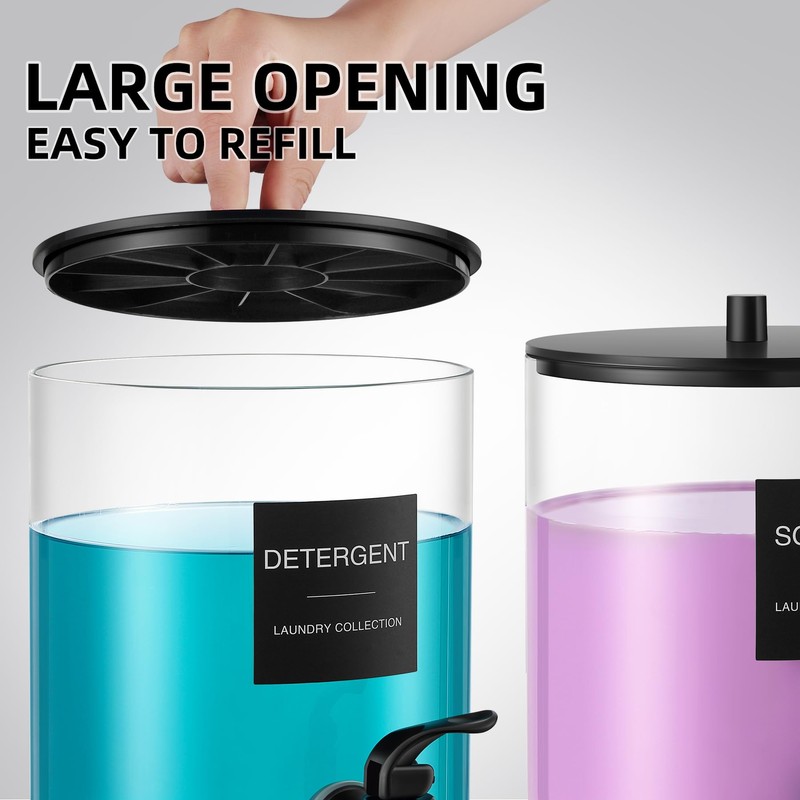 Glass Laundry Detergent Dispenser, 128 oz / 3.5L Fabric Softener