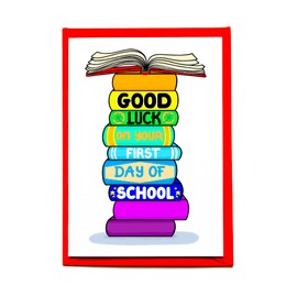 Back to School - Good Luck Card For Children, First Day of School, For Daughter, Son, Niece, Nephew, Boy, Girl, they, them