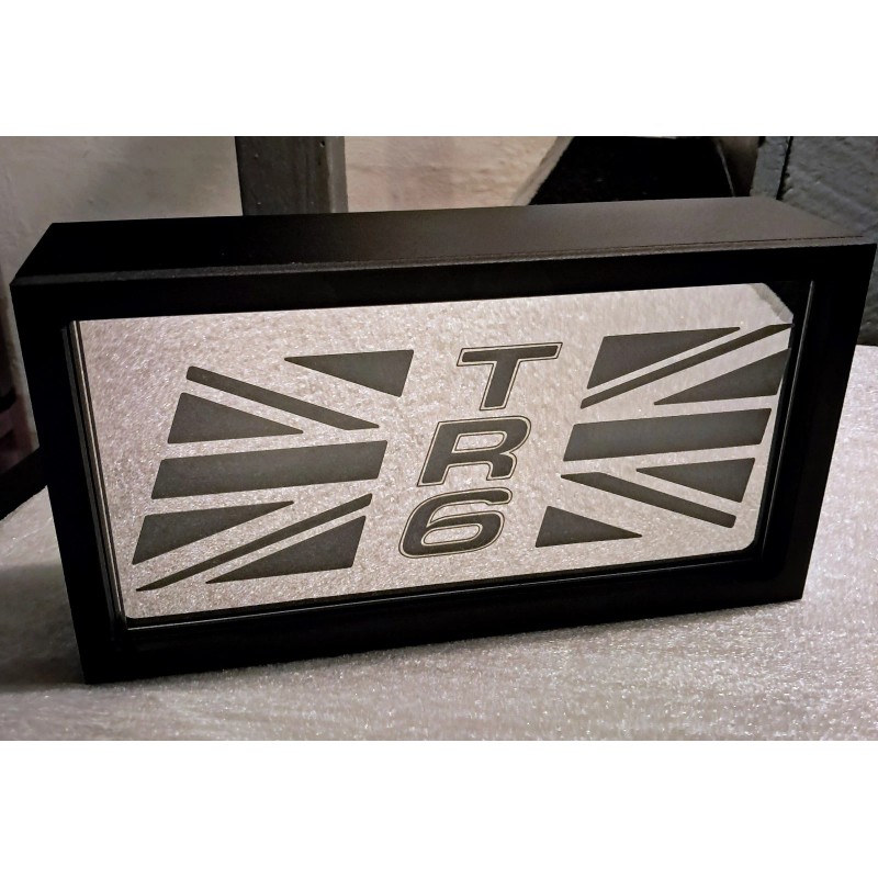 TRIUMPH TR6 Logo Mirrored Full Color LED Lighted Sign With