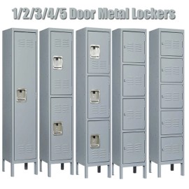 Unbranded 1/2/3/4/5 Door 66"H Metal Lockers With Lock for Home Gym Office School GarageUS - 3