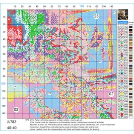 Amiiba Pre Printed Cross Stitch Kits for Adults, Cat General 11ct Stamped Embroidery Kits 15.7×15.7 inch DIY Wall Art Decor for Beginners Kids (Cat General)