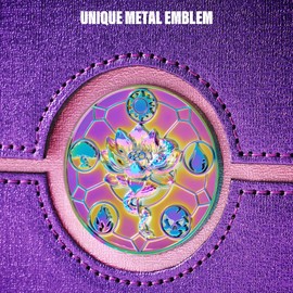 Kabinka Commander Deck Box for MTG with Metal Emblem, Card Deck Box with Dice Tray, Holds 100 Double-Sleeved Cards for TCG/PTCG, Cards Storage Case with 35PT Magnetic Card Holder (Pink& Purple, Lotus)