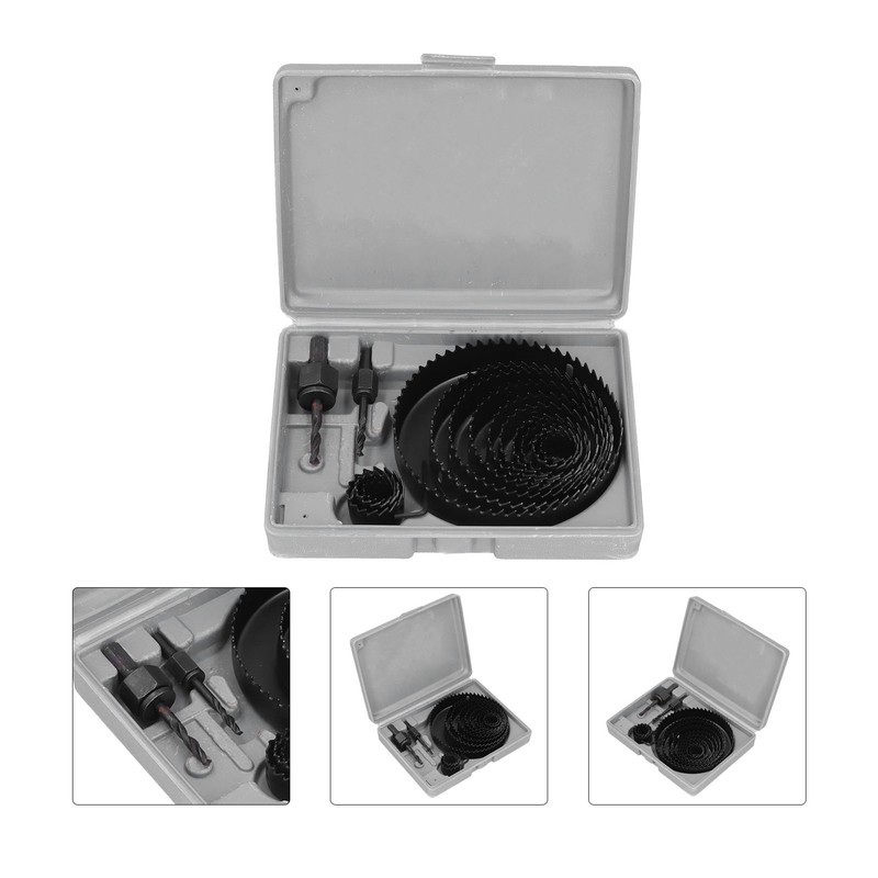 13Pcs Hole Saw 2Pcs Drill Bit Wood Sheet Metal Cutter