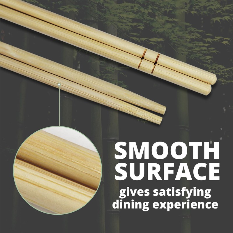 Klex Premium Disposable Bamboo Round Chopsticks 9 Inches - Individually