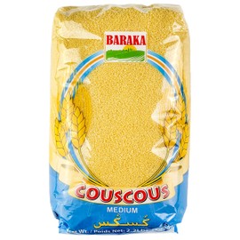 Baraka Premium Original Moroccan Couscous | 100% All Natural, Vegan, Non-GMO Fine Ancient Whole Wheat Grain, Made in Morocco | No Additives, No Preservatives 2.2lb (Pack of 1)