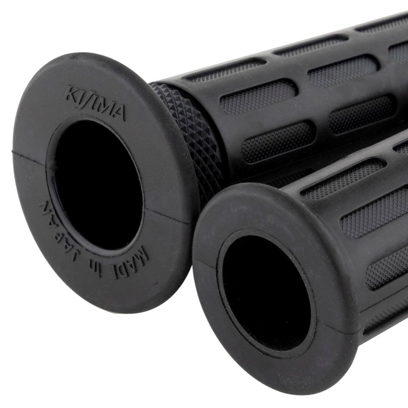 キジマ(Kijima) バイクパーツ グリップ ラバー製 125mm φ22.2mm 貫通タイプ 汎用 ブラック 201-103