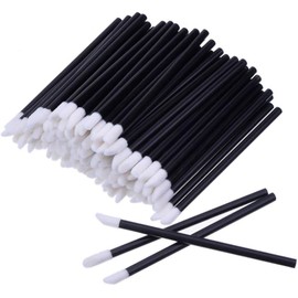 Juego de 100 brochas desechables para labios, pintalabios, aplicador de pintalabios, herramienta de maquillaje, color negro