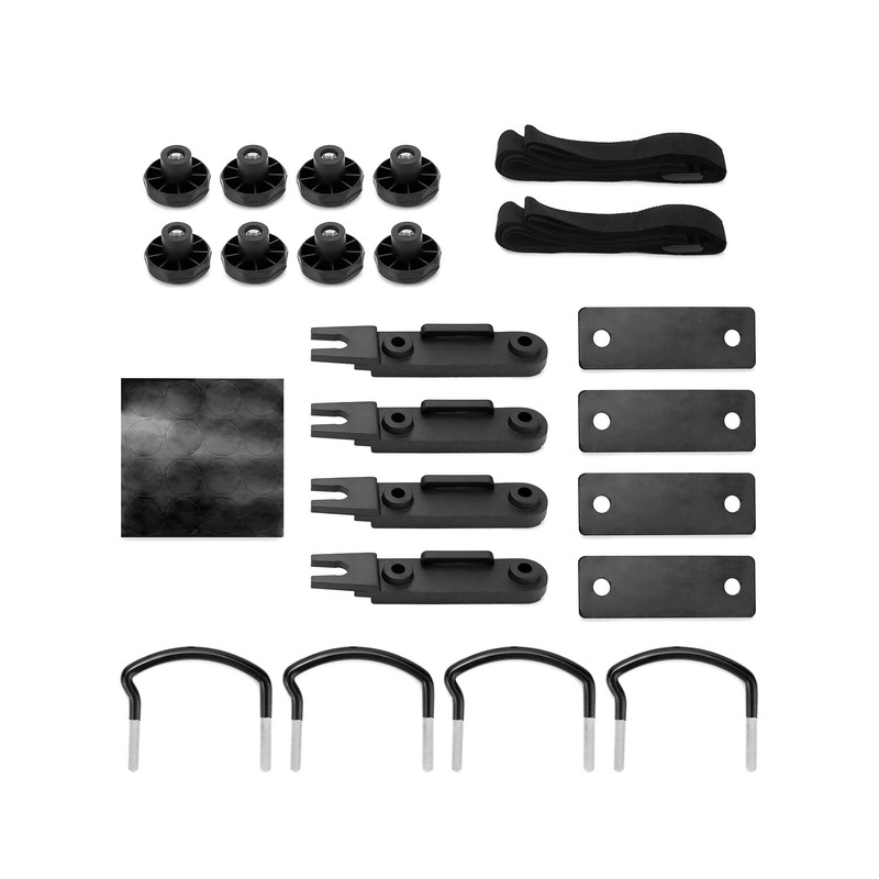 QWORK® Pack of 4 U-bolt roof box brackets, roof box