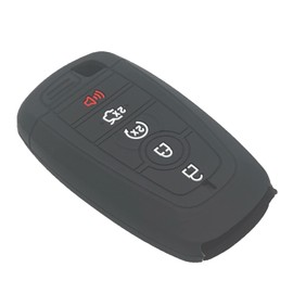 LemSa 2Pcs Soft Silicone Key Fob Cover Case Protector Holder Bag for Ford Fusion F250 F350 F450 F550 Edge Explorer 2019 2018 2017 Mustang F-150 Expedition Ecosport,5 Buttons Smart Key, Black