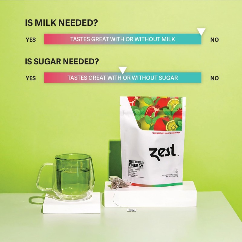 Zest Energy Green Tea – Pomegranate Mojito High Caffeine Tea