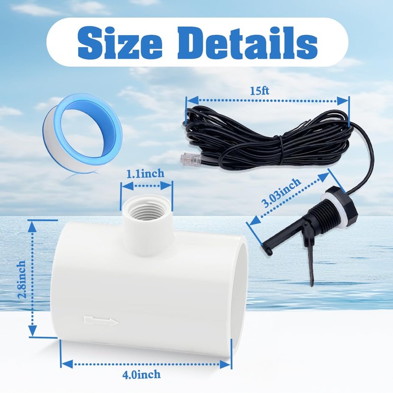 Upgraded GLX-FLO-RP Pool Flow Switch Assembly for Hayward Goldline Aquarite
