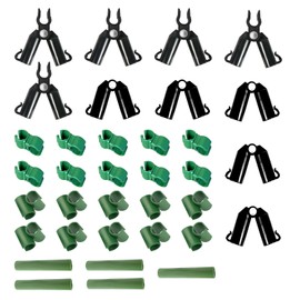 kingsea 35 Pcs Adjustable Plant Trellis Connector Clips, A/B-Type Connecting Joint Cross Buckle Connector for 16mm Gardening Stakes Metal Steel Plant Supports Climbing