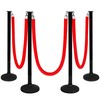 4 Pack Stanchions Post with Velvet Rope, Crowd Control Stanchions,