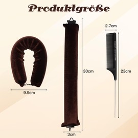 ZOCONE 3 Stück über Nacht Locken Ohne Hitze für Lange Haare, Heatless Curls band Lockenwickler Über Nacht mit Haken, mit 1 spitzer Schwanzkamm, DIY Frisurenset Für Langes Mittleres Haa (braun)