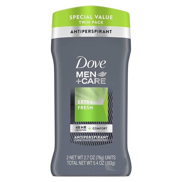 Dove Men+Care Antiperspirant Deodorant 48-Hour Wetness Protection Extra Fresh Non-Irritant Deodorant for Men 2.7 oz, 2 Count