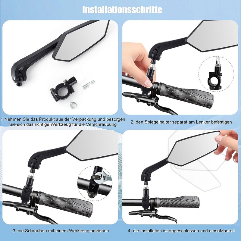 Takelablaze Handlebar Bike Mirror Universal Bicycle Rearview Mirror Safe Cycling