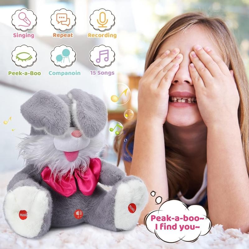 Talking Bunny Repeats What You Say Peek-A-Boo Toy , Stuffed