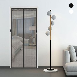Magnetic Roll-Up Entrance Screen Door Mosquito Net with Velcro Closure 04 Entrance Mosquito Net Black Medium