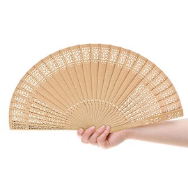 Folding Hand Fan Wood, Openwork Hand Fan Foldable, Chinese Style Fan, Vintage Fan Handheld Fans Sandalwood Hand Fan For Wedding House