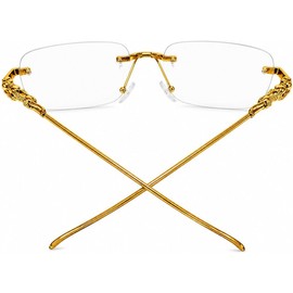 Lentes sin Montura Dorados para Hombre y Mujer – Gafas Rectangulares de Lujo, Diseño Moderno y Ligero