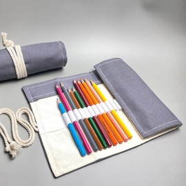 Rose Stone 36-Slot Portable Simple Roll-Up Makeup Brush Pouch Organizer 15ea