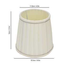 2Pcs Small Lamp Shades, Beige European Style Pleated Fabric Lampshade for E14 Screw Candles Chandelier Floor Light Wall Lamp, 4.5 x 6.0 x 5.5in