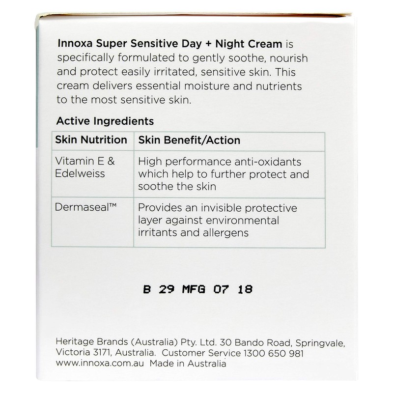 Innoxa Super Sensitive Day + Night Cream 50mL Anti