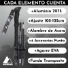 Baston De Senderismo Ajustable 105-125cm Plegable Antishock Color Negro