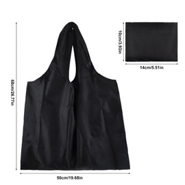 HENGBIRD 3 PCS Large Foldable Shopping Bag Water Resistant Shopping Tote Bag Lightweight Reusable Grocery Bags Washable Shopper Bag Eco Tote Handbag Folds Into Attached Pouch for Storage (Black)