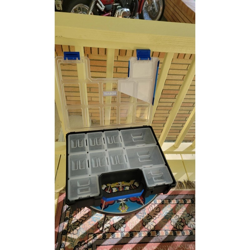 Kobalt 10‑Compartment Large Plastic Small Parts Organizer – Brand New