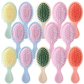Sawysine 14 Pack Mini Wet Hair Brush Bulk Travel Toddler Detangling Brush Set Pocket Soft Bristles Wet Dry Small Brushes for Most Hair Type Multicolor Brushes Pack for Baby (Bright Colors)