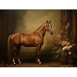 SKRYUIE Paint by Numbers Kit for Adults Beginner Horse, Acrylic Oil Painting by Numbers Kits with PaintBrushes Art Crafts Canvas for Home Decor 16x20 inch / 40x50 cm B23434