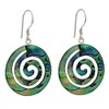 I-be, Paua Shell Abalone Earrings Round with Spiral 925 Silver