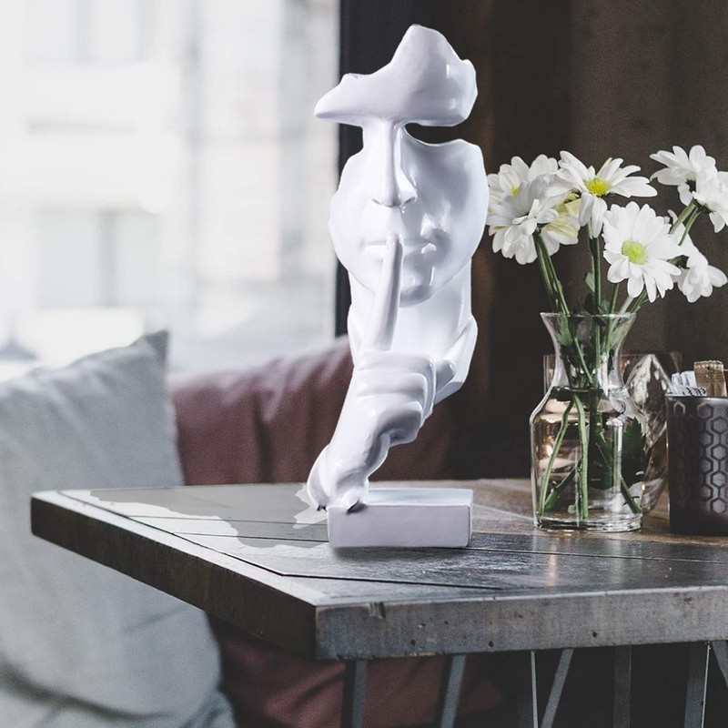 White Home Decoration, Face Statue, Modern Abstract Art Sculpture Decoration,