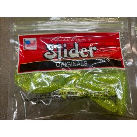 charlie brewer 3 packs charlie brewer sliders 2 inch crazy tails Chartreuse Glitter