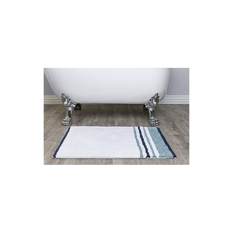 BALTIC LINEN COMPANY, Waves Bath Rug, Blue