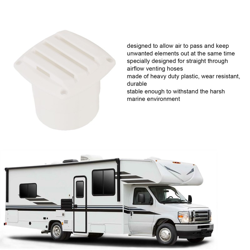 Round Boat Louver Marine Exhaust Air Plastic Vent Straight Through
