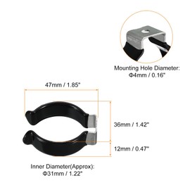 TOP-VIGOR 8 Stück T12 U-Clips, Halterung für LED-Glühbirne, Halterung, Halterung, Edelstahl, Leuchtstoffröhrenhalter, Rohrschellen, Federhalter, Werkzeug-Clips, um Durchhängen zu verhindern, Schwarz