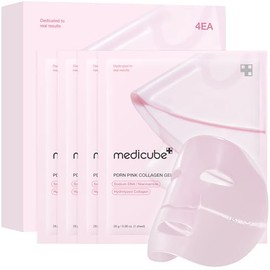 medicube Jelly Gel Mask with Salmon DNA PDRN Pink Collagen | Overnight Face Mask for Glass Glow Skin | Elasticity, Hydrating, Firming and Moisturizing | Korean Skincare, 28g x 4ea