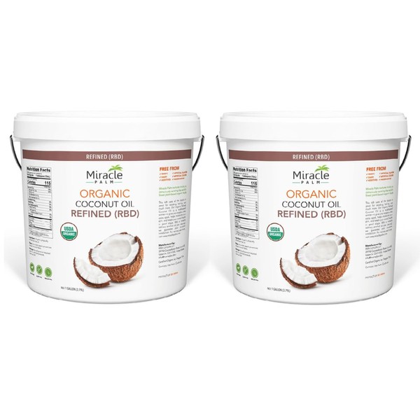 Miracle Palm Organic Refined Coconut Oil Gallon - USDA RBD,